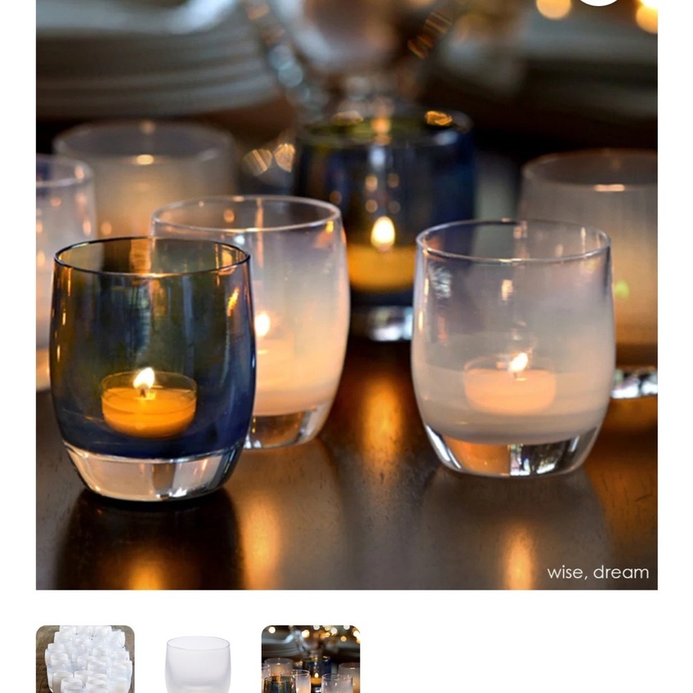 Set of 2 glassybaby Dream hand-blown Glass Candle Holder - Picture 2 of 8